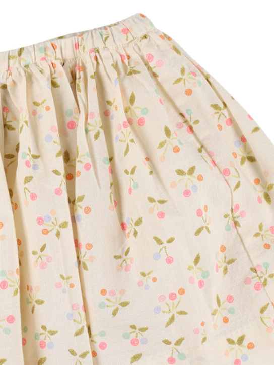 Bonpoint: Cherry print pleated cotton skirt - Multicolor - kids-girls_1 | Luisa Via Roma
