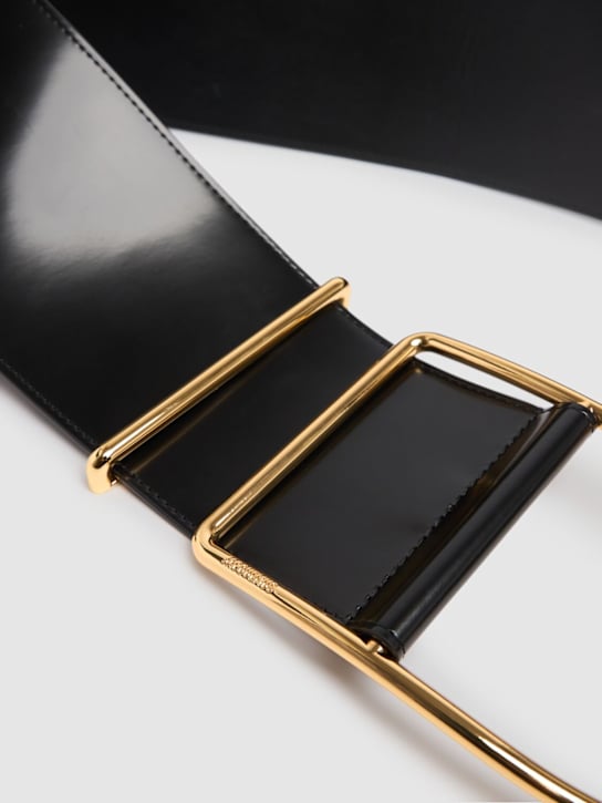 Jacquemus: La Grande Ceinture Bambin leather belt - Black - women_2 | Luisa Via Roma