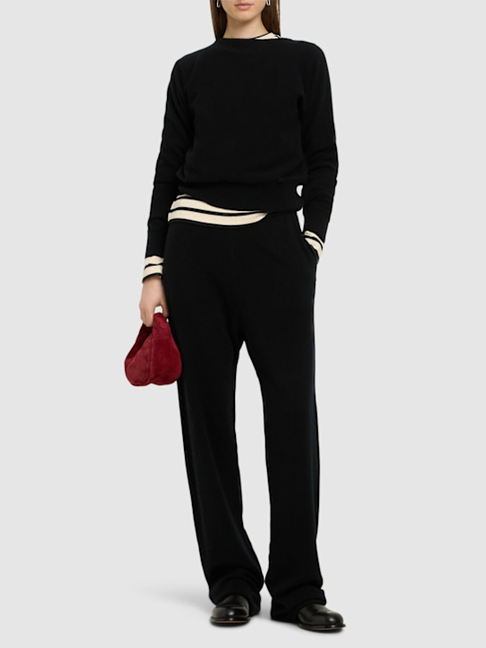 Extreme Cashmere: Rush カシミアブレンドニットパンツ - ブラック - women_1 | Luisa Via Roma