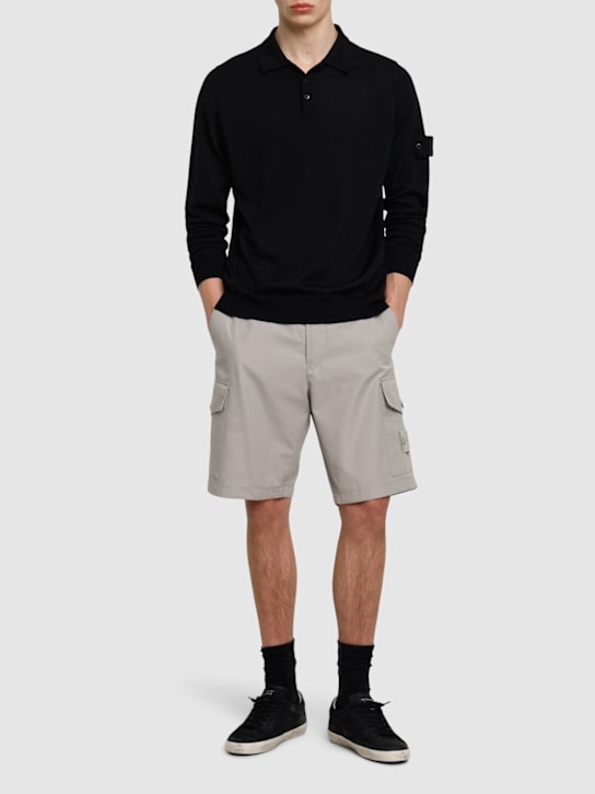 Stone Island: Bermuda regular ghost shorts - Dust - men_1 | Luisa Via Roma