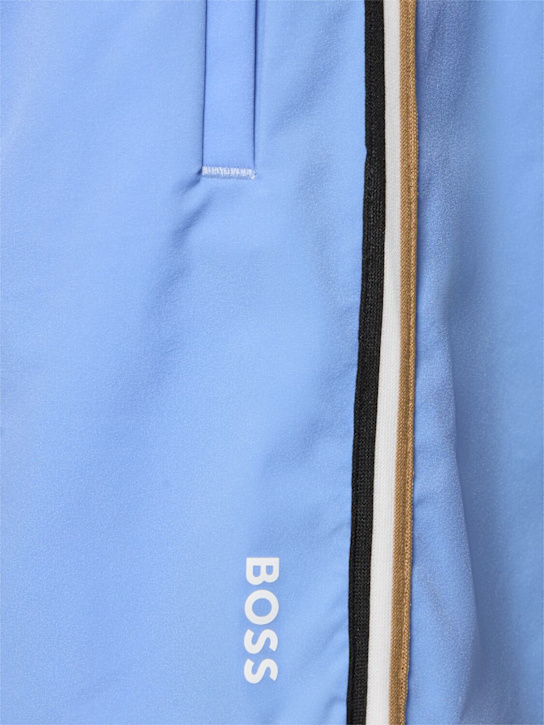 Boss: Logo boxer swim shorts - Bright Blue - men_3 | Luisa Via Roma