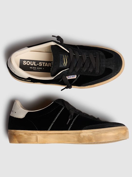 Golden Goose: 20毫米Soul Star天鹅绒运动鞋 - 黑色 - women_4 | Luisa Via Roma
