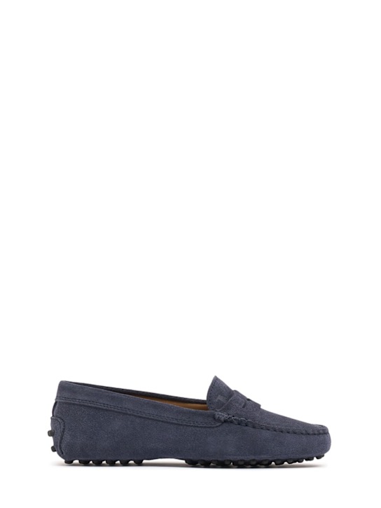 TOD'S JUNIOR: Mocassins en cuir Gommino - Bleu - kids-boys_0 | Luisa Via Roma