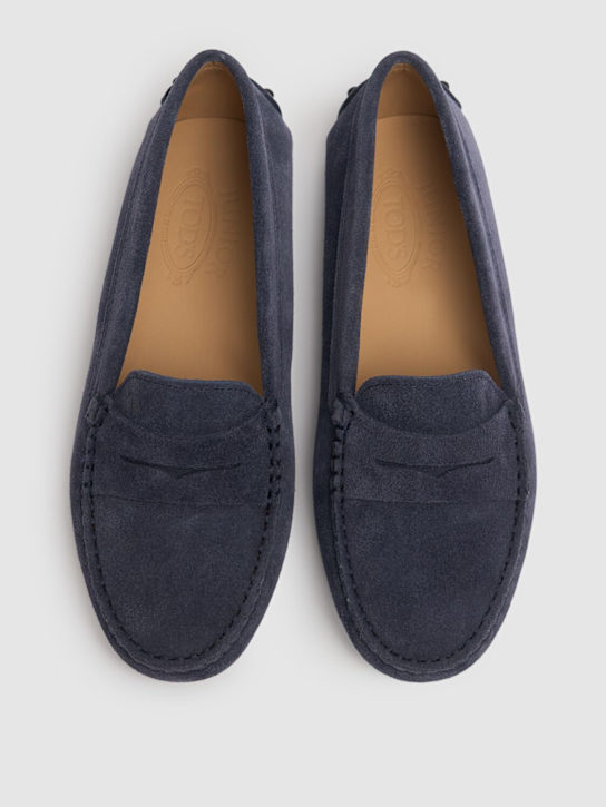 TOD'S JUNIOR: Mocassins en cuir Gommino - Bleu - kids-boys_1 | Luisa Via Roma