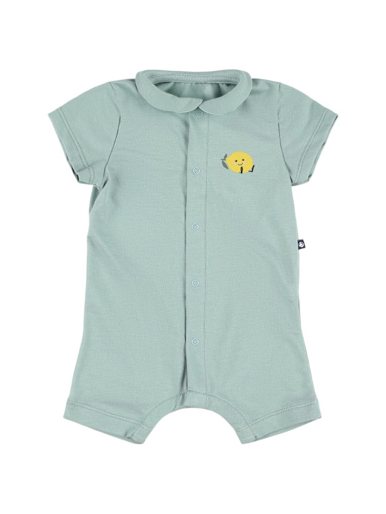 Petit Bateau: Round collar cotton jersey romper - kids-boys_0 | Luisa Via Roma