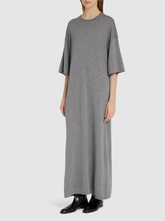 Khaite: Bindi wool long dress - Grey - women_1 | Luisa Via Roma