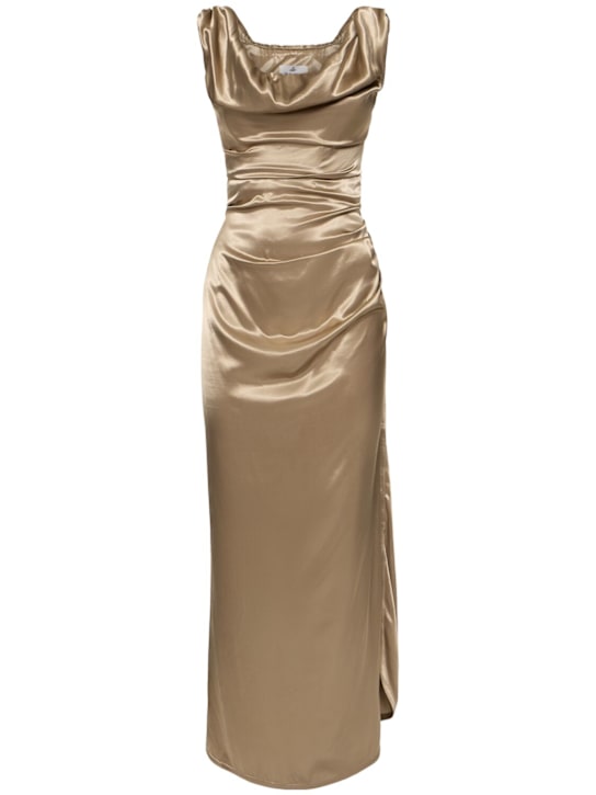 Vivienne Westwood: Ginnie draped satin long dress - women_0 | Luisa Via Roma