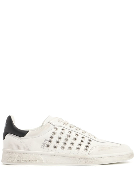 Dsquared2: Low leather sneakers - White - men_0 | Luisa Via Roma