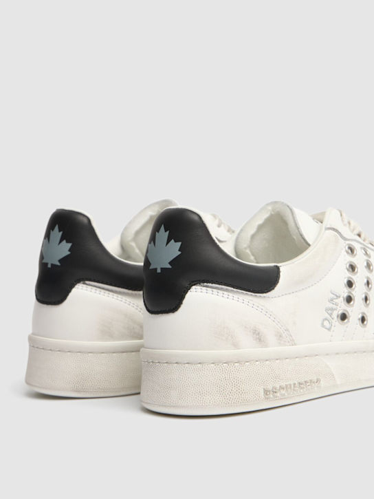 Dsquared2: Low leather sneakers - White - men_3 | Luisa Via Roma