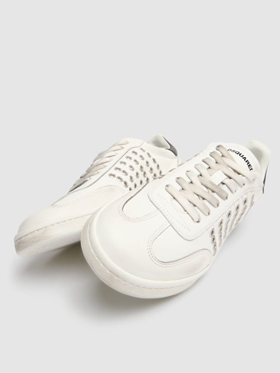 Dsquared2: Low leather sneakers - White - men_2 | Luisa Via Roma