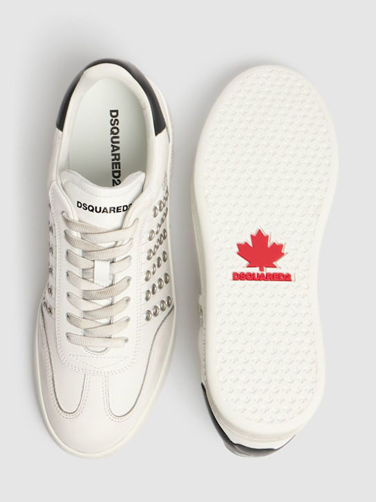 Dsquared2: Low leather sneakers - White - men_4 | Luisa Via Roma