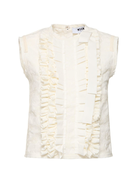 Ruffled jacquard top - Thumbnail 1