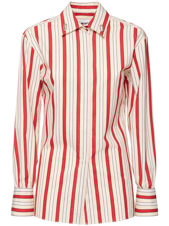 Striped poplin shirt - Thumbnail 1