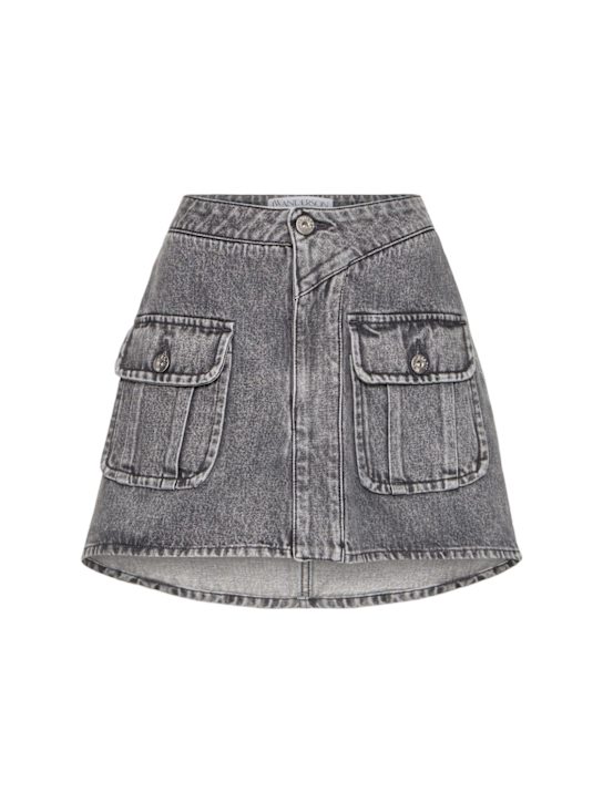 Patch pocket denim mini skirt - Thumbnail 1