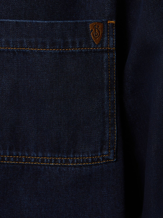 Burberry: Cotton blend denim shirt - Indigo - men_4 | Luisa Via Roma