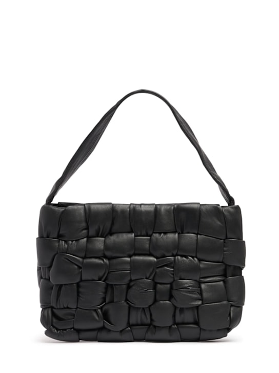 St. Agni: Mini textured woven tote bag - Black - women_0 | Luisa Via Roma