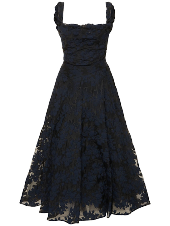 Vivienne Westwood: Chichi cotton blend midi dress - Black/Navy - women_0 | Luisa Via Roma