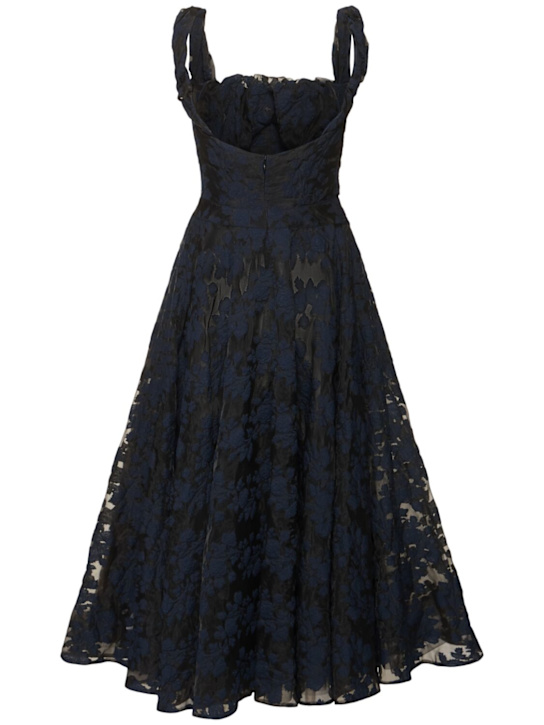 Vivienne Westwood: Chichi cotton blend midi dress - Black/Navy - women_3 | Luisa Via Roma