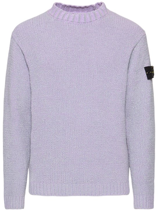 Stone Island: Crewneck sweater - Lilac - men_0 | Luisa Via Roma