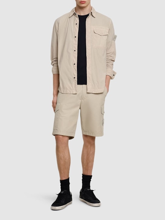 Stone Island: Ghost regular Bermuda shorts - Beige - men_1 | Luisa Via Roma