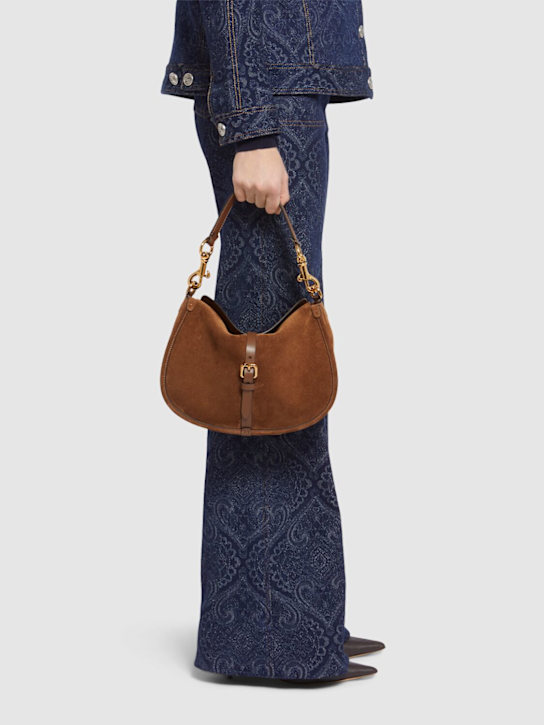 Etro: Hobo suede crossbody bag - women_1 | Luisa Via Roma