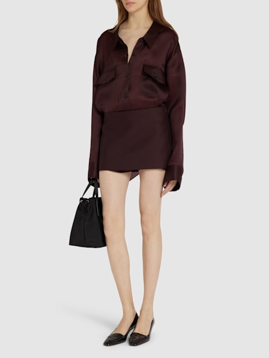 Khaite: Jett wool blend mini skirt - Burgundy - women_1 | Luisa Via Roma