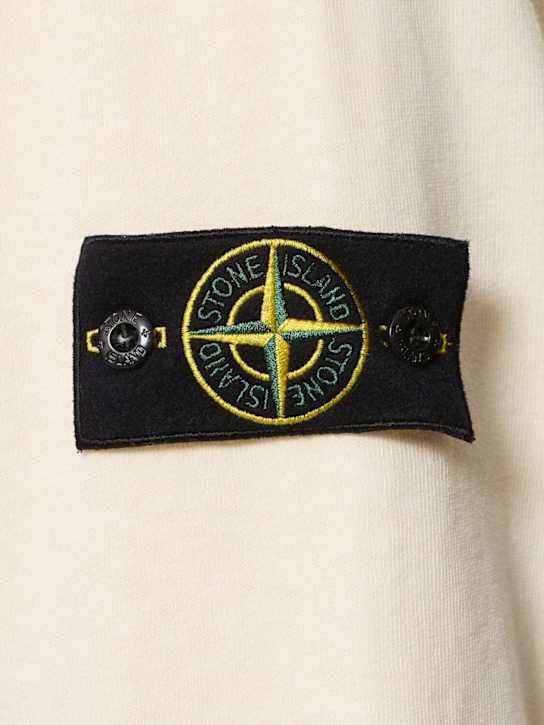Stone Island: Crewneck cotton sweatshirt - Ivory - men_4 | Luisa Via Roma