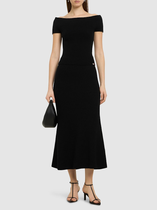 Extreme Cashmere: Top Libra in misto cashmere stretch - Nero - women_1 | Luisa Via Roma