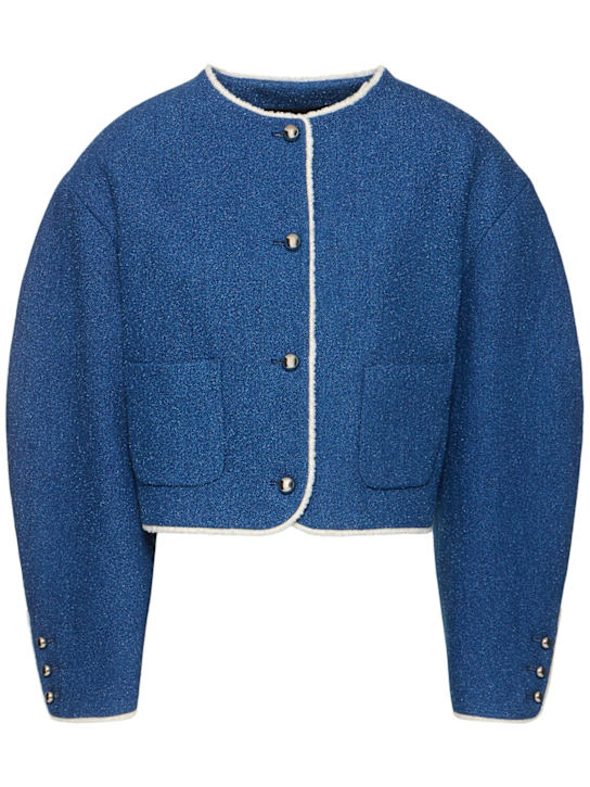 MSGM: Giacca senza colletto in misto cotone - women_0 | Luisa Via Roma