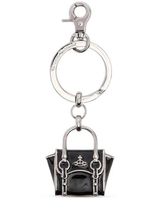 Vivienne Westwood: Betty charm key holder - Black/Silver - women_0 | Luisa Via Roma