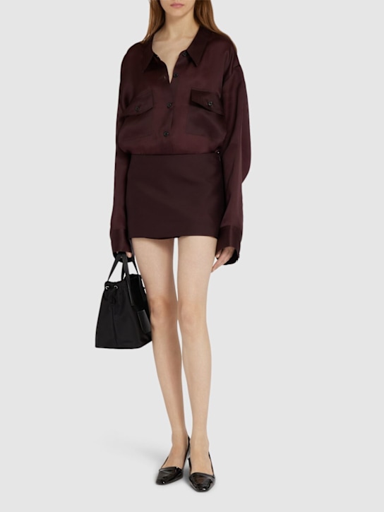 Khaite: Matteo organza shirt - Burgundy - women_1 | Luisa Via Roma