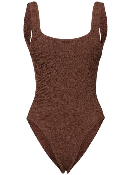 Hunza G: Square neck one piece swimsuit - women_0 | Luisa Via Roma