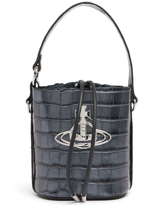 Vivienne Westwood: Daisy croc embossed drawstring bag - women_0 | Luisa Via Roma