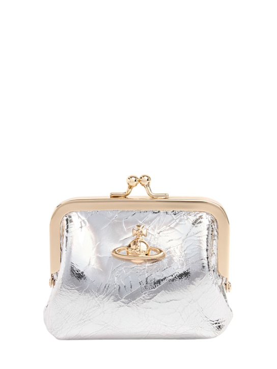 Vivienne Westwood: Frame metallic crinkled coin purse - women_0 | Luisa Via Roma