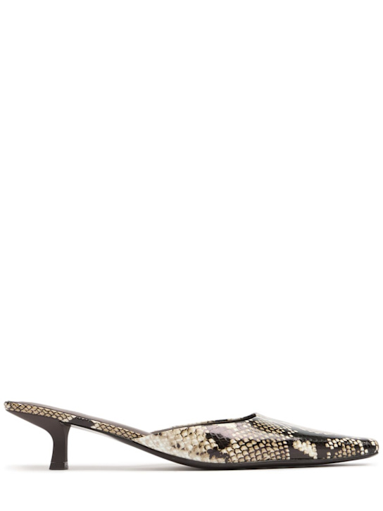 St. Agni: 50mm Mira python print leather mules - Python - women_0 | Luisa Via Roma