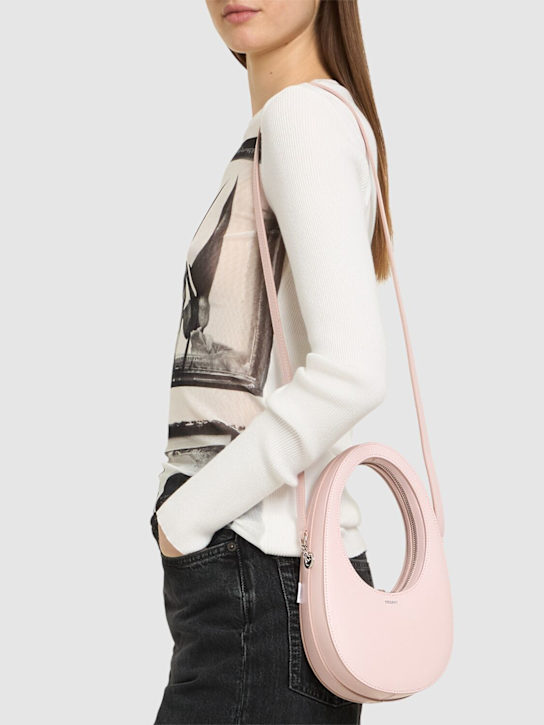 Coperni: Mini Swipe leather crossbody bag - Pink - women_2 | Luisa Via Roma