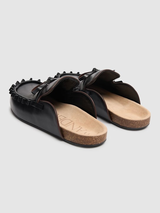 JW Anderson: Ruffled leather loafers - Black - men_4 | Luisa Via Roma