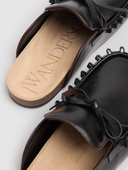 JW Anderson: Ruffled leather loafers - Black - men_3 | Luisa Via Roma