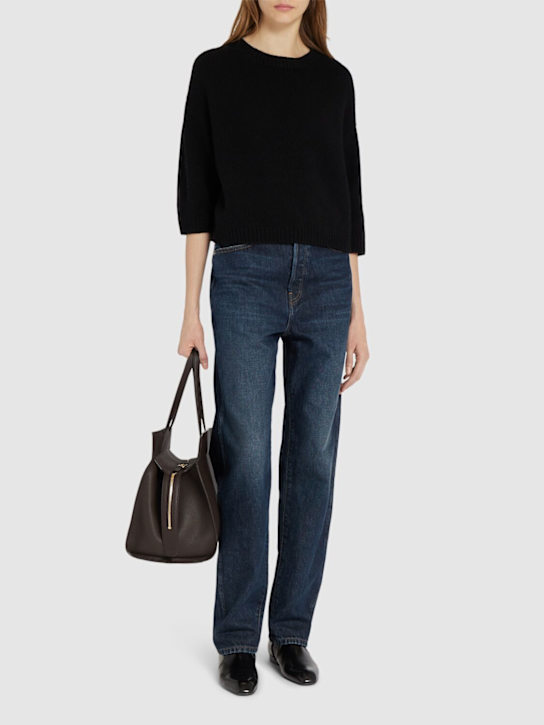 Khaite: Corben denim straight jeans - Dark Blue - women_1 | Luisa Via Roma