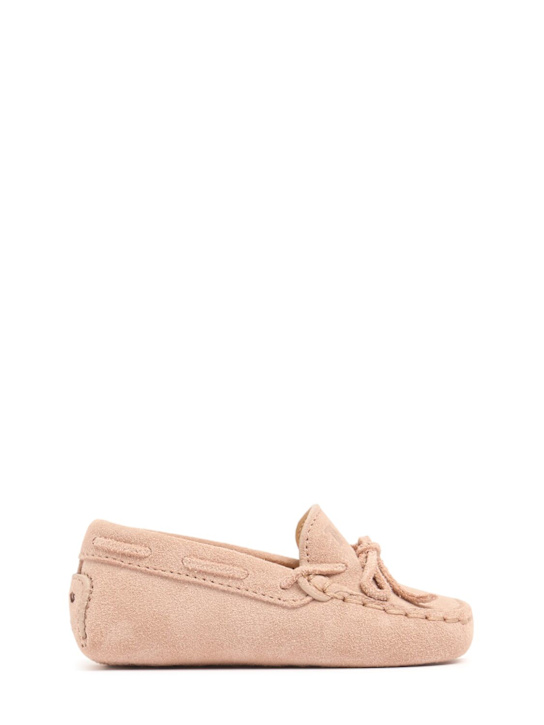 TOD'S JUNIOR: Gommino スエードローファー - ピンク - kids-girls_0 | Luisa Via Roma
