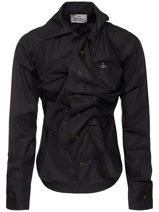 Vivienne Westwood: Drunken cotton poplin shirt - women_0 | Luisa Via Roma