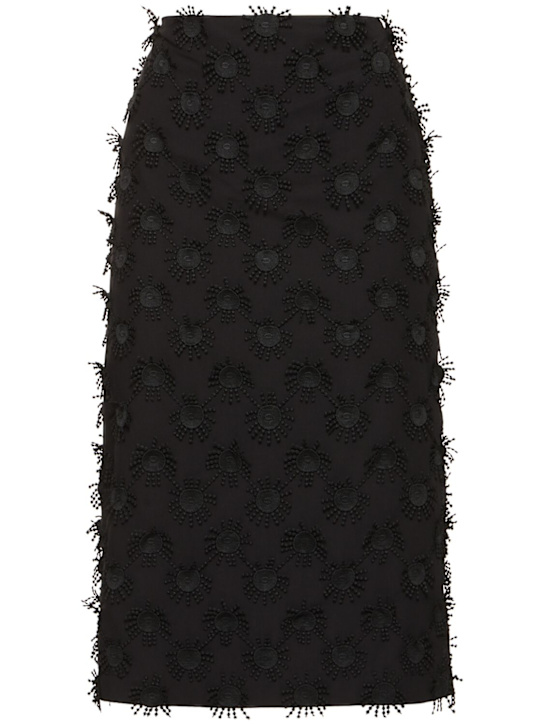 Cotton blend midi skirt