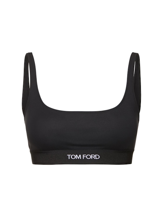 Tom Ford: Signature logo modal bra top - Black - women_0 | Luisa Via Roma