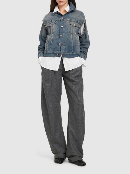 MM6 Maison Margiela: Giacca in denim - Grigio Blu - women_1 | Luisa Via Roma