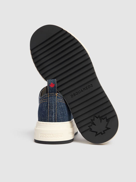 Dsquared2: Cotton canvas low sneakers - Blue - men_4 | Luisa Via Roma