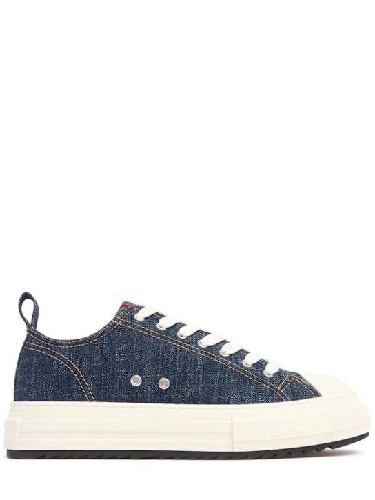 Dsquared2: Cotton canvas low sneakers - Blue - men_0 | Luisa Via Roma