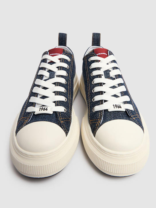 Dsquared2: Cotton canvas low sneakers - Blue - men_2 | Luisa Via Roma