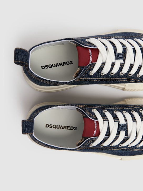 Dsquared2: Cotton canvas low sneakers - Blue - men_3 | Luisa Via Roma
