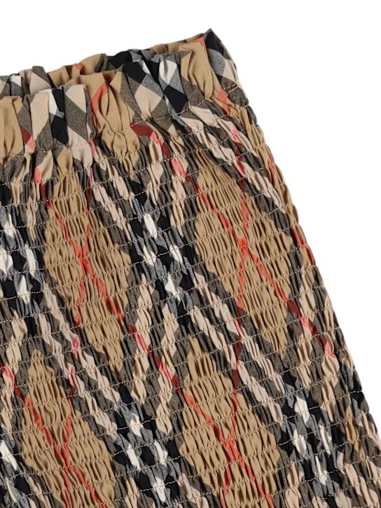 Burberry: Shorts in popeline di cotone stampa check - kids-girls_1 | Luisa Via Roma