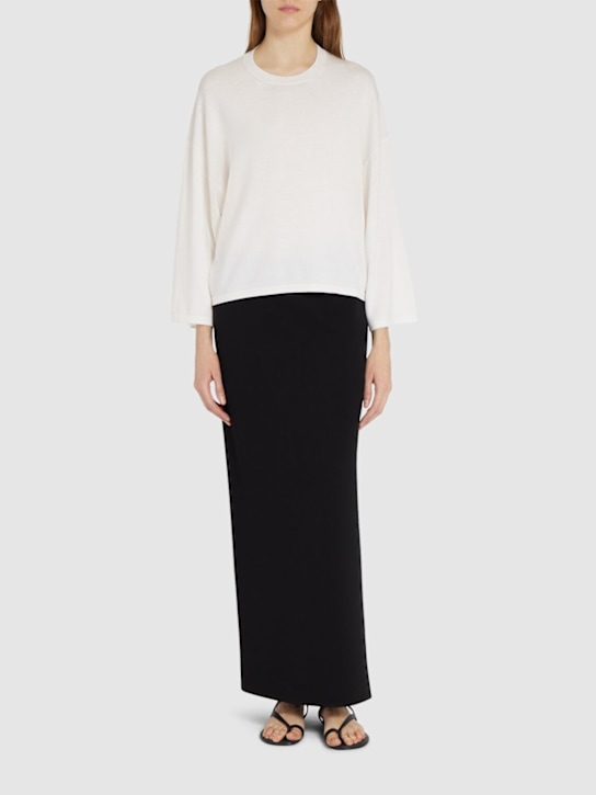 Khaite: Langer Rock aus Viskosemischjersey „Lilith“ - Schwarz - women_1 | Luisa Via Roma
